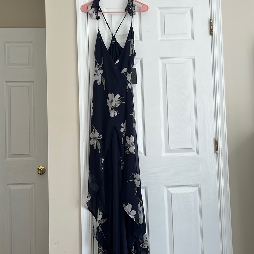 Lulu's Midnight Blue Floral Maxi Dress